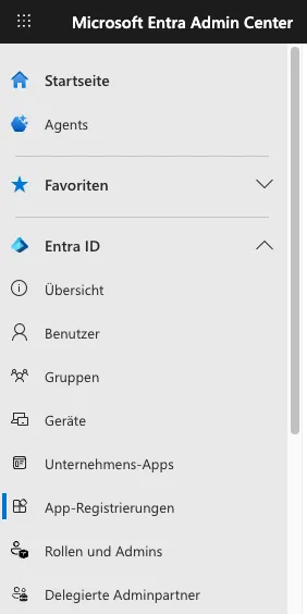 Entra Side Menu