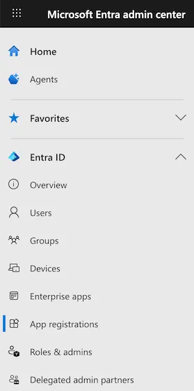 Entra Side Menu