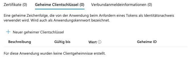 Clientschlüssel anlegen