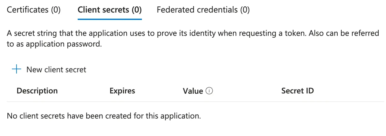 Create client secret