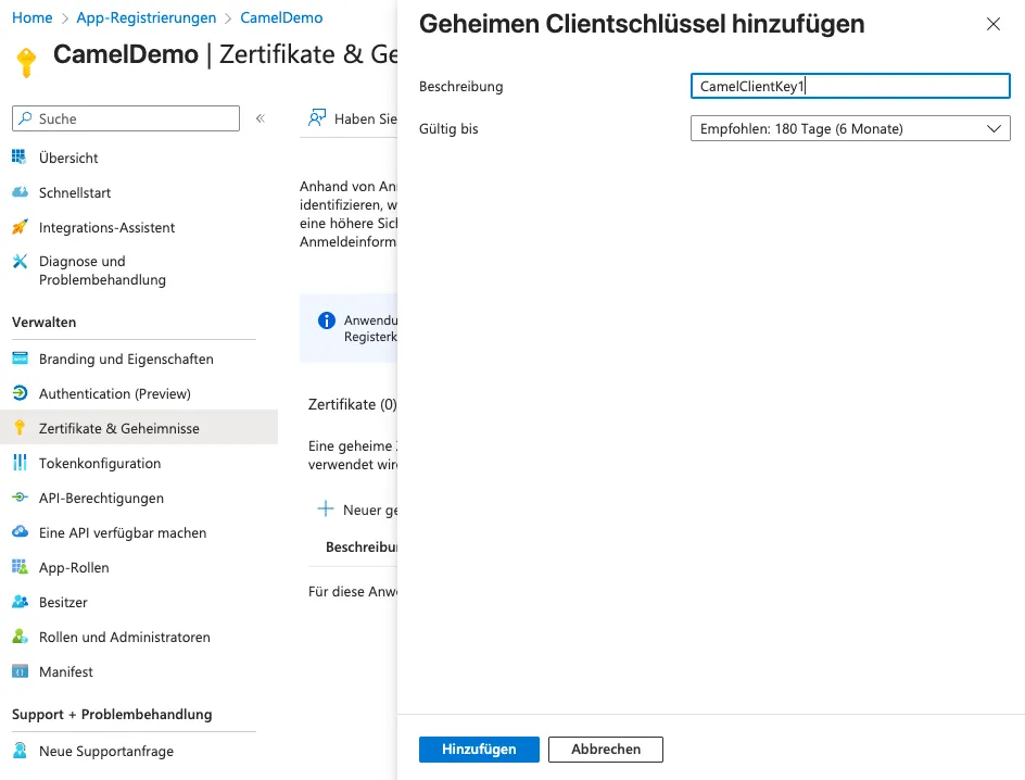 Clientschlüssel Details