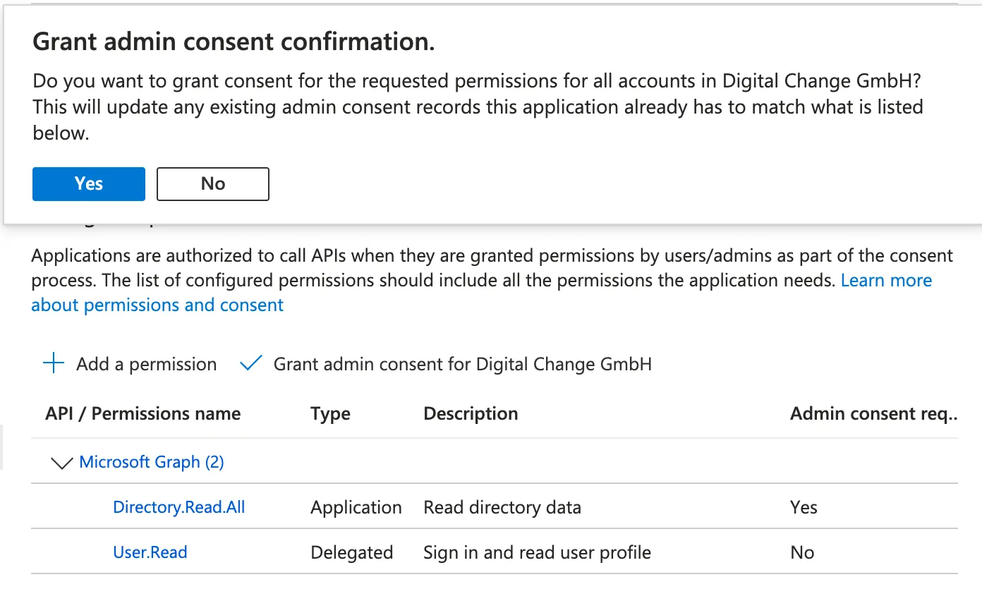 Grant admin consent